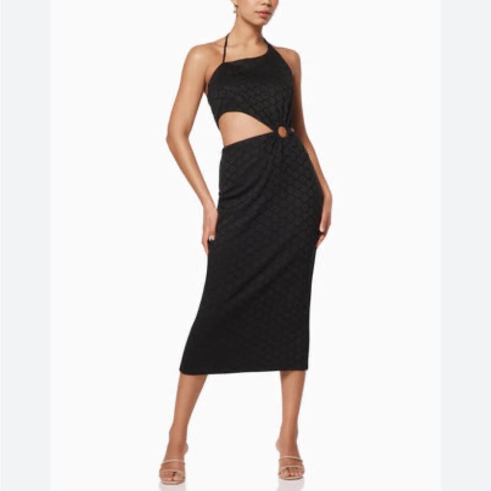 Elliatt Boquet Dress Honeycomb Cutout Asymmetric Midi Dress S NWT Cocktails Edgy